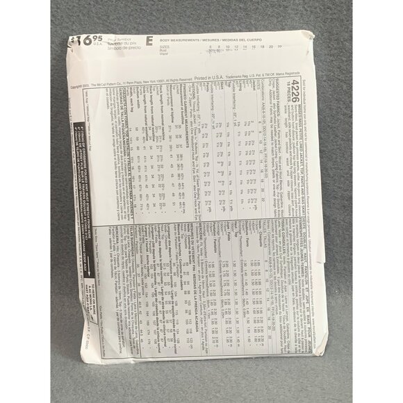 McCalls Sewing Pattern 4226 Womens Blazer Skirt Pants Size 12-18 uncut - Picture 2 of 2